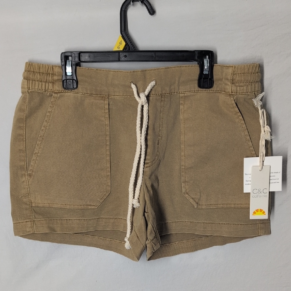 C&C California Women's Brown Cargo Shorts Stretch Waist